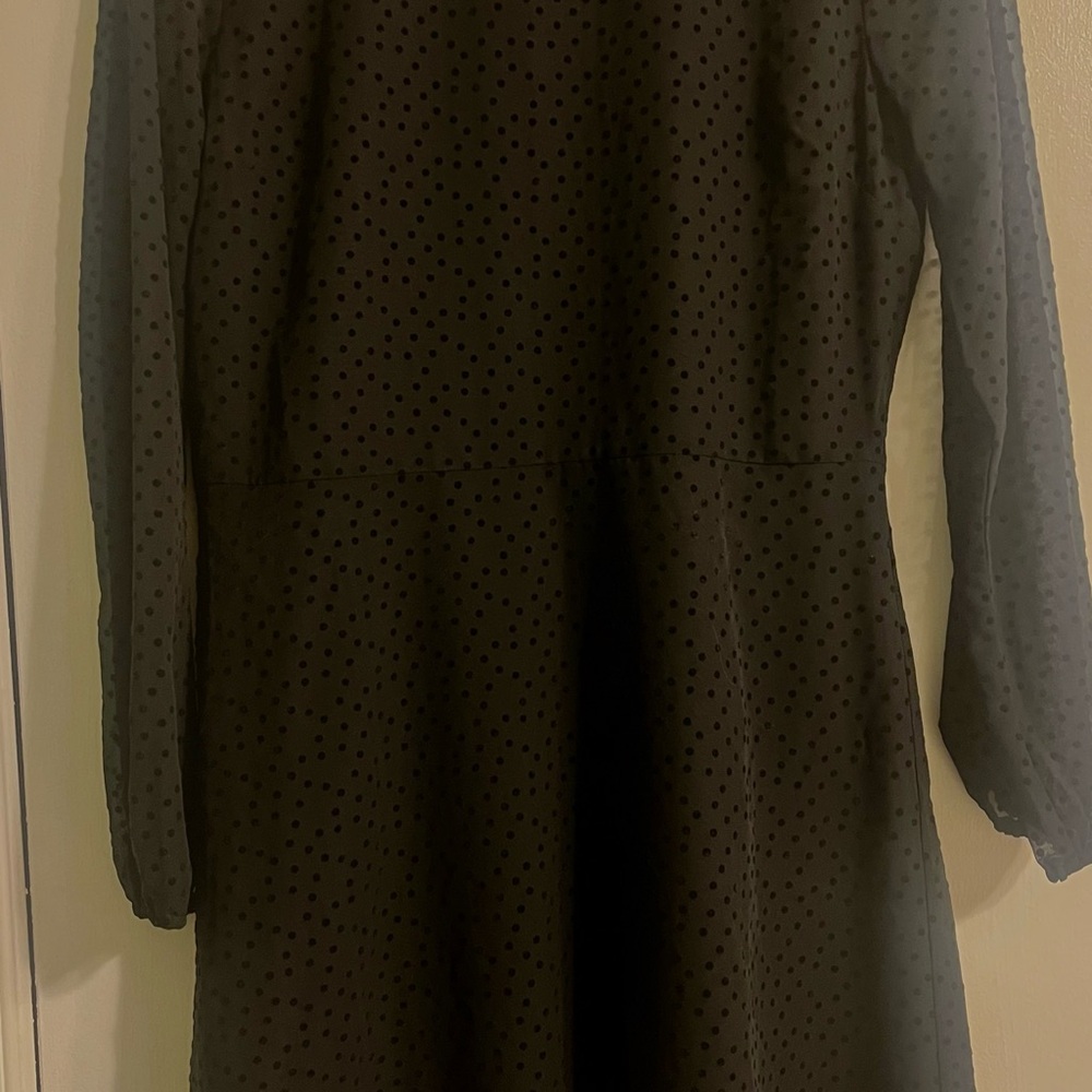 Black Velvet Polka Dot Dress
